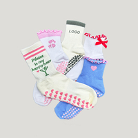 Chaussettes de Pilates en coton personnalisées avec logo brodé jacquard antidérapant