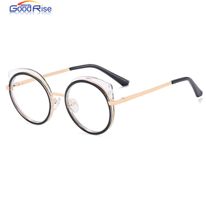 แว่นสายตาย้อนยุคกรอบกลมมาใหม่แว่นตาโลหะตาแมวป้องกันแสงสีฟ้า - Product Image 3