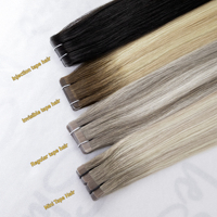 Extensions de cheveux humains russes Remy Leshine en PU pleine épaisseur, invisibles, sans traitement chimique