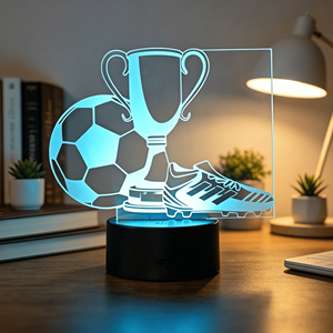 Soccer Football Fans Gift Messi Ronaldo 7/16 Colors 3D Acrylic LED Model Night <b>Light</b> - Product Image 4