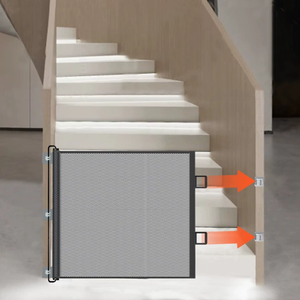 <span class=keywords><strong>Barrière</strong></span> rétractable automatique pour animaux domestiques, pour chiens et chats, <span class=keywords><strong>barrière</strong></span> d'escalier intérieure, sans perçage, filet de sécurité, clôture - Product Image 4