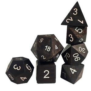 ไม้บีชแอฟริกันไม้ชิงชันไม้จันทน์สีธรรมชาติ7 in 1ลูกเต๋าไม้หลายเหลี่ยม DND ของขวัญไม้ - Product Image 2