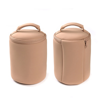 Pochette à maquillage de grande taille en néoprène de haute qualité, couleur unie exquise, résistante à l'eau, durable, élégante, avec fermeture éclair
