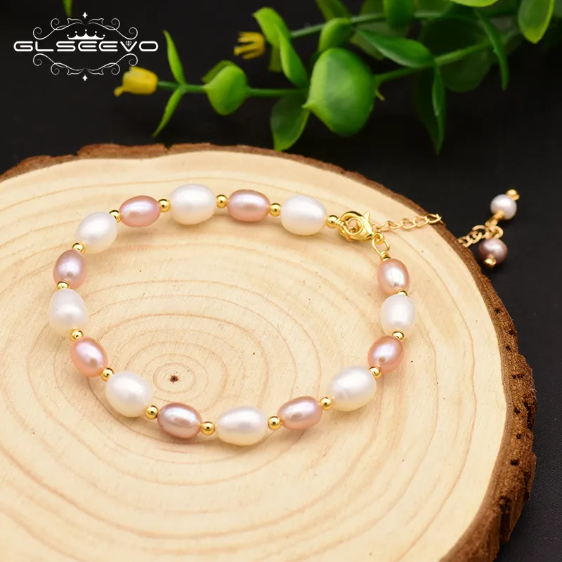 Bracelet ajustable en perles roses d'eau douce, bijou de fête pour femmes, offre spéciale