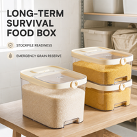 Recipiente Transparente de 5L para Almacenamiento de Arroz, Plástico de Grado Alimenticio, a Prueba de Insectos y Humedad, Sellado