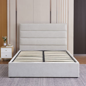 Lit double king size moderne de luxe avec cadre en bois et rangement, idéal pour la chambre à coucher, la maison ou l'hôtel - Product Image 4