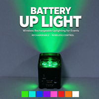 Perlengkapan Penerangan Panggung LED Uplight WIFI Wireless DMX Bertenaga Baterai untuk Dekorasi Pesta 6*18W RGBWAUV DJ Pernikahan