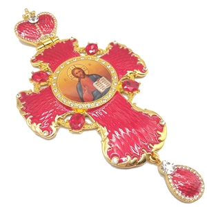 2020 más nuevo de aleación de oro colgante grande con aceite rojo artesanal para Ortodoxa Griega de la Iglesia Rusa cruz Pectoral - Product Image 1
