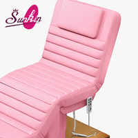 Table de massage électrique pliable de luxe avec 3 moteurs, cadre métallique portable pour hôpital, salon, salle de séjour et salle de bain