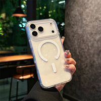 Coque de protection transparente à paillettes double couche pour Apple 17 Pro/iPhone 17 Air Shockproof Luxury Magnetic Mobile Shell