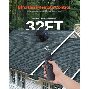 Smart 50W Solar <b>Thermostat</b> <b>Controlled</b> Roof Attic Exhaust Fan CFM Airflow with Remote Built-in Smoke Detector - Product Image 5