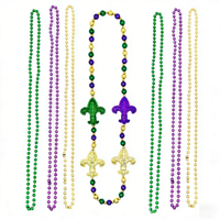 Colliers à perles Fleur-de-Lis du Mardi Gras |   Bijoux en perles en plastique pour fête du festival de la Nouvelle-Orléans