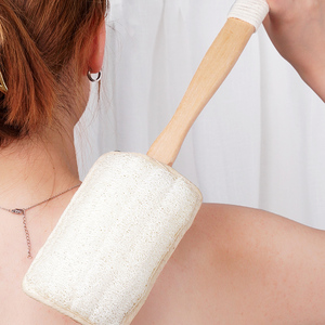 Esponjas Exfoliantes Naturales de Luffa con Mango Largo, Cepillo Exfoliante 100% Orgánico de Madera de Teca Natural - Product Image 4