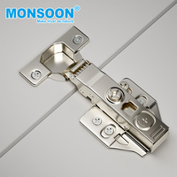 Quincaillerie de meubles robuste, charnières hydrauliques cachées réglables en 3D à fermeture douce en acier pour armoires de cuisine et chambres