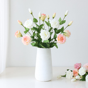 Fleur artificielle de Lisianthus en soie à 2 têtes, décorative romantique pour la maison et les mariages, haute simulation, durable - Product Image 3