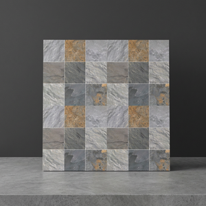 Carreaux de sol en porcelaine émaillée numérique 400x400mm, design moderne foncé, pour parking, usage intensif, revêtement de sol extérieur - Product Image 2