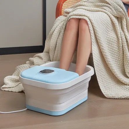 Beheiztes Fußbad Massage gerät Spa, elektrisches faltbares Großhandel zusammen klappbare tragbare Pediküre Maschine Fuß Spa mit Fernbedienung