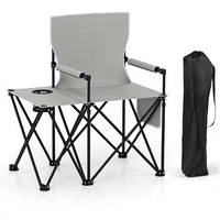 Chaise de camping pliable en aluminium NBT pour l'extérieur, table d'appoint portable, chaise de pêche, chaise de camping-car, chaise de pique-nique, 2 poches de rangement, porte-gobelet