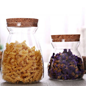 Recipiente de Vidrio Transparente <span class=keywords><strong>para</strong></span> Cocina, Frasco de Almacenamiento de Vidrio Cónico con Tapa de Bambú, Duradero <span class=keywords><strong>para</strong></span> Alimentos - Product Image 3