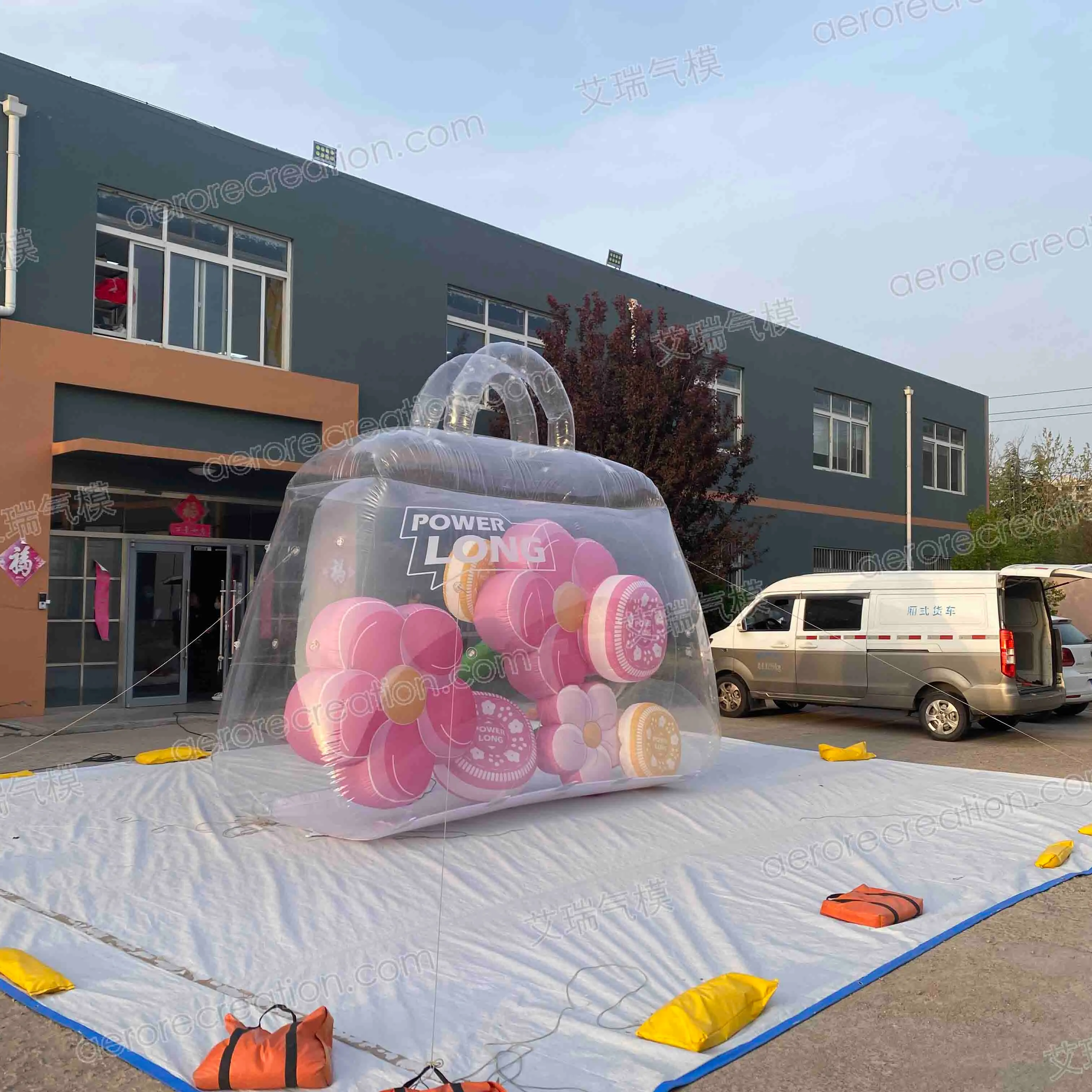Inflatable Giant Custom Clear Color Inflatables Bag With Flower