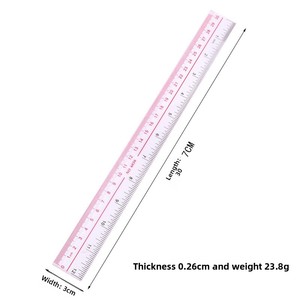 Commercio all'ingrosso speranza JS-6015 righello in plastica trasparente addensato doppio colore 15/20/30cm per studenti protezione degli occhi comodo - Product Image 4