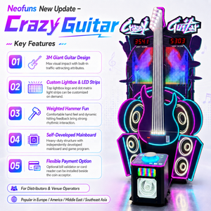 Neofuns Crazy Guitar, Gioco Arcade con Martello Gigante da 3 Metri, Certificato CE ROHS, Macchina da Divertimento con LED a Colori per FEC - Product Image 2