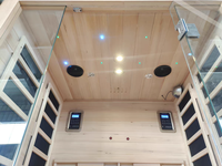 Sauna Offre Spéciale à infrarouge à spectre complet avec panneau de commande Sauna d'intérieur finlandais avec poêle à sauna