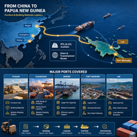 Expédition maritime DDP vers Lae, Papouasie-Nouvelle-Guinée, fret maritime rapide, Foshan Chine, LCL FCL pour meubles de maison, bureaux, canapés, tables