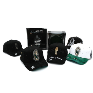 Casquette de baseball réglable en daim à large bord avec doublure en satin, broderie 3D personnalisée avec logo, strass et écussons métalliques religieux <span class=keywords><strong>Saint</strong></span> <span class=keywords><strong>Jude</strong></span> - Product Image 1
