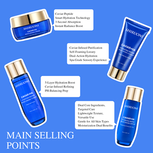 Ensemble de soins du visage pour femmes, caviar, nettoyage en profondeur des pores, hydratation longue durée, blanchiment, éclaircissement, biologique, végétalien, OEM ODM - Product Image 4