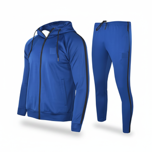 Ensemble de 2 pièces, survêtement de sport imprimé contrasté, séchage rapide, antibactérien, shorts, grande taille, plus XXL, unisexe, 100% polyester, automne - Product Image 2