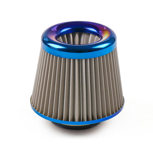 Filtre à air universel en acier inoxydable bleu brûlé 3'' / 76 mm, filtre d'admission d'air froid à haut débit, nettoyeur d'admission d'air BX102086 - Product Image 2