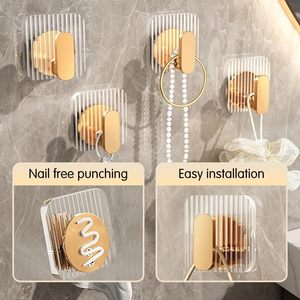 Luxury Gold Transparent Traceless Modern Stylish Eco-Friendly Multifunctional Wall Adhesive <b>Hook</b> Hanger - Product Image 3