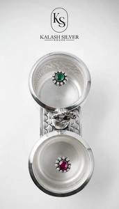 Recipiente de tuercas decorativas de plata 925 con detalles en piedras preciosas-Elegante tamaño de 3 pulgadas, 319 GM-Perfecto para regalar y decorar el hogar - Product Image 6