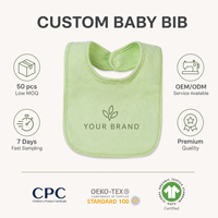 Bavoirs pour bébé en coton biologique à boutons-pression, vente en gros, 100 % coton biologique, forme en U, personnalisables avec logo, vierges pour sublimation