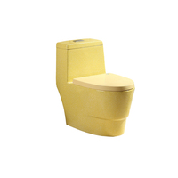 Ensemble de toilettes en céramique WC avec lavabo mural et cuvette de toilettes dorée