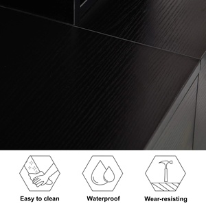 Sillón de Barbería Negro con Espejo y Cajones con Cerradura, Mueble de Estilismo para Peluquería - Product Image 3
