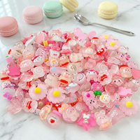 NOUVEAU Breloques en résine transparente effet cristal de glace, cabochons mignons animaux de dessin animé et aliments, argile crème pour DIY, décorations pour slime et embellissements pour coques de téléphone