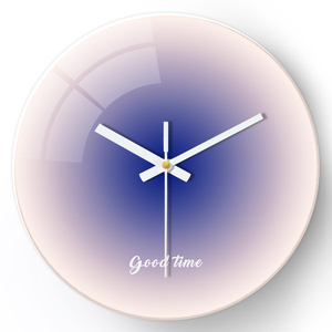 Horloge murale à quartz minimaliste moderne de 12 pouces dégradé de 4mm en verre trempé simple face pour mur de chambre à coucher de salon personnalisé - Product Image 2