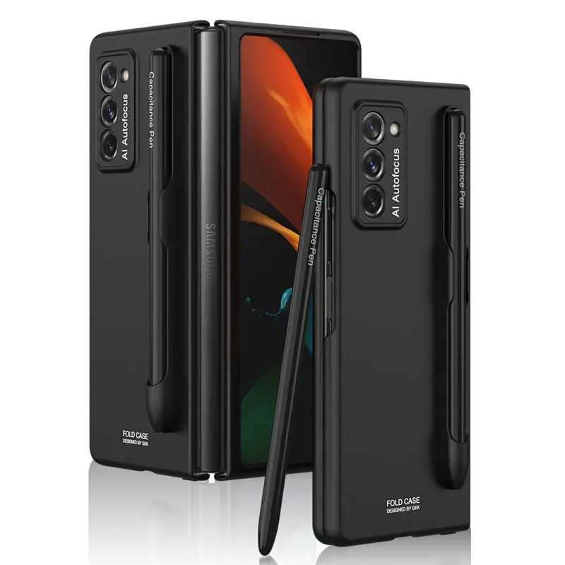 New Luxury GKK Matte Hard PC Phone Cover with S Pen Holder Slot Protective Case For Samsung Galaxy Z Fold 2