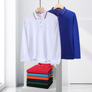 Polo unisex ropa de trabajo personalizada manga larga solapa logotipo personalizado cuello en <span class=keywords><strong>V</strong></span> Polo camiseta - Product Image 1