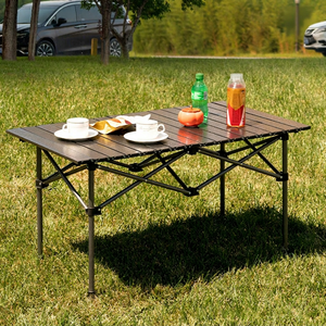Glamping Style Carbon Steel Egg Roll Foldable <b>Table</b> for <b>Outdoor</b> Home Courtyard Picnic Camping Night Market Stall - Product Image 1