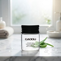 Tube à essai et pot en verre transparent à fond plat avec logo estampé or, de 12 ml à 110 ml, avec bouchon à vis noir