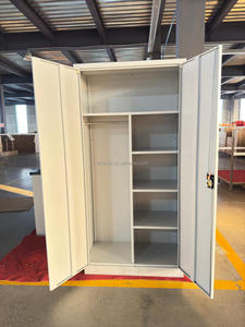 Modern Steel Wardrobe Clothes Cabinet <b>Bedroom</b> <b>Swing</b> 2 Door Locker Hanging Space Saving Durable Hospital & Gym Use - Product Image 6