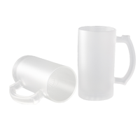 Mug à bière en verre dépoli vierge pour sublimation, type Stein, type Tankard, type Pint, verre à pint transparent, verrerie de bar, complexe de fournisseurs internationaux