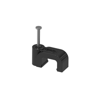 Clips de câble carrés en acier, attaches murales en plastique PE, clips de câble carrés multi-tailles pour câblage électrique, blanc et noir