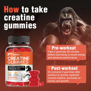 Integratore Pre-<span class=keywords><strong>Allenamento</strong></span> OEM con Etichetta Privata, Creatina Monoidrato in Gommose 5g, Gusto Halal, Integratori di Creatina per Donne e Uomini - Product Image 4