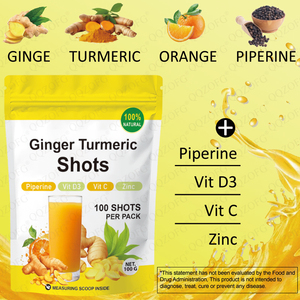 Suplementos de Jengibre y Cúrcuma con Piperina, <span class=keywords><strong>Vitamina</strong></span> C, <span class=keywords><strong>Vitamina</strong></span> D3 y Zinc, 100 Porciones de Shots de Jengibre y Cúrcuma - Product Image 4