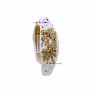 Bandeau perlé fabriqué à la main indien chic Eid Ramdan accessoire de cheveux palmier fait à la main - Product Image 1