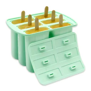 Food Grade Silicone BPA-Free Ice Lolly Popsicle Maker Mold Large Silicone Popsicle Molds with 50Pcs Popsicle Sticks